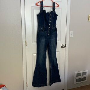 Denim flare jumpsuit